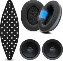 "WC Modkit Arctis Nova 7" - "Wicked Cushions" pagamintos gelinės ausų pagalvėlės, platus ausinių lankelis ir šoninės plokštelės, suderinamos su "Arctis Nova 7", "5", "Pro Wired" ir kitais modeliais | Juoda