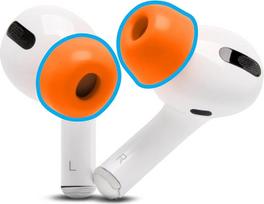 "WC TipZ" - patobulinti "Wicked Cushions" atminties putų ausų kištukai "Airpods Pro" ausinėms | Patobulintas putų įkrovimo lopšio patogumas, sandarumas ir atšokimo laikas | Wicked Orange
