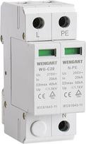 "Wengart" apsaugos nuo viršįtampių įtaisas WG-C20.1+NPE AC275V T2 apsauga 20-40KA, SPD namų deflektorius, montuojamas ant DIN bėgio