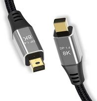 "Xiwai Mini DisplayPort 1.4 8K 60Hz kabelis Ultra HD UHD 4K 144Hz Mini DP į MiniDP kabelį 76804320, skirtas vaizdo įrašams, kompiuteriams, nešiojamiesiems kompiuteriams, televizoriams