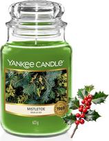 "Yankee Candle" kvapioji žvakė stiklinėje (didelė) | Mistletoe | Žvakė ilgai dega iki 150 valandų | Puikios kalėdinės dovanos moterims