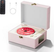 "Yintiny Time" muzikos dėžutė CD grotuvas su garsiakalbiais namams (rožinė)