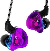 "Yinyoo CCZ Melody In-Ear Monitors" hibridinės 1BA 1DD HiFi ausinės, gilių bosų, lengvos ausinės IEM su 4N OFC kabeliu, skirtos muzikantams, būgnininkams ir bosistams (violetinės mėlynos spalvos, be mikrofono)