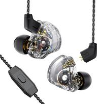"Yinyoo CCZ Melody" ausinės "Yinyoo Hybrid 1ba 1DD HiFi in Ear Monitors", gilaus boso lengvos ausinės IEM su 4N kabeliu muzikantams / būgnininkams / bosistams / gitaristams (skaidrios juodos spalvos, su mikrofonu)