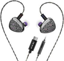 "Yinyoo KBEAR TB-PRO" laidinės ausinės USB C "In-Ear Monitor" ausinės "HiFi" su 10 mm dvigubo magnetinio cinko lydinio pavarų dėžės dizaino žaidimų ausų kištukais kelionėms ir kelionėms į darbą (C tipo, su mikrofonu)