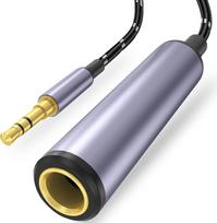 1/4 - 3,5 mm ausinių adapteris, TRS 6,35 mm moteriškos lyties į 3,5 mm vyriškos lyties stereofoninio garso adapteris, skirtas stiprintuvui, gitarai, fortepijonui, namų kino įrenginiams, telefonui, nešiojamajam kompiuteriui, ausinėms - 30 cm