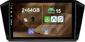 10,1 colio "Android 14" automobilinis radijas VW Passat B8 Magotan 2015-2018 su belaidžiu "Apple CarPlay" "Android Car Mirror Link" GPS navigacija Bluetooth 5.0 WiFi USB navigacija FM + atbulinės eigos kamera