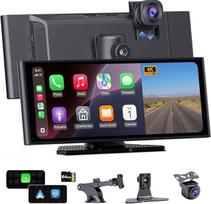 10,26 colių 4K "CarPlay" ekranas - belaidis "Apple CarPlay" ir "Android" automobilis, 4K prietaisų kamera + 1080P galinio vaizdo kamera, "Bluetooth", "Siri" valdymas balsu, 64GB, "SuperLink" ir "AirPlay", 2026 m. atnaujinimo versija