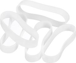 120 vienetų silikoninių guminių juostų 5 mm x 25,5 mm guminių juostų žiedai Kabelių kaklaraiščiai Stiprios elastinės juostos neslystančios pakavimo laidų krepšiams Balta