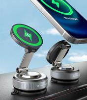 15 W automobilinis laikiklis su įkrovimo funkcija, elastinis siurbimo taurės telefono laikiklis su stipresne siurbimo galia, 360° reguliuojamas belaidžio įkroviklio magnetinis automobilinis laikiklis, skirtas "Magsafe iPhone" 17 16 15 14 13 12