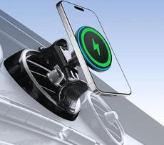 15W "Magsafe" automobilinis laikiklis mobiliajam telefonui su įkrovimo funkcija, apvali ventiliacija, skirtas "Mercede Benz A/B/C/E/S Class/Sprinter", GLC/GLB/GLA, suderinamas su "iPhone" ir "Samsung", "Mercedes Benz