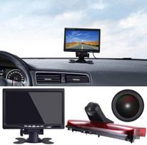 18 mm objektyvas Aukščiausios kokybės galinio vaizdo kamera + 7 colių TFT LCD ekrano monitorius Stabdžių žibintas Automobilio stogo atbulinės eigos kamera, skirta "Ford Transit Connect" 2014-2017 m. furgono stabdžių žibintui 3.