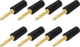 2 mm 10A 6 mm OD 26,5 mm ilgio garsiakalbio kabelio jungtis Banana Jack kištukas, skirtas garsiakalbio kabeliui Garso kabelis juodas 8 pakuotės