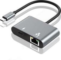 2.5Gb USB C eterneto adapteris 100W PD, skirtas PC MacBook Pro/Air iPad (Thunderbolt 3/4/5), aliumininis USB LAN adapteris RJ45 tinklo adapteris, suderinamas su Windows Mac OS iOS Linux, ChromeOS