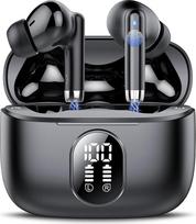 2026 "Bluetooth 5.4" ausinės, QXQ ausinės Belaidės sportinės ausinės su 4 ENC mikrofonu, 40 valandų belaidės ausinės su giliu bosu, triukšmą slopinančios ausinės, suderinamos su "Android iOS", grynai juodos spalvos