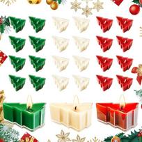 24 Stück Weihnachten Teelichter,Weihnachtsbaum Teekerze Ornamente,Weihnachtsduftkerze Atmosphäre Geschenk Kerze Duft für Haus Weihnachten Dekoration Geschenke Entspannung Party