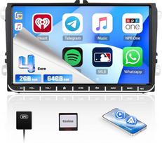 2GB + 64GB CAMECHO Android 13 automobilinis radijas VW/Skoda/Seat/Golf/Touran/Tiguan su Navi Carplay Android Car Wireless, dvigubas DIN radijas su 9 colių ekranu Mirror Link RDS/FM Bluetooth