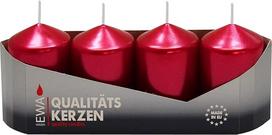 4 stulpinių žvakių rinkinys Vyno raudona lakuota Dydis apie 40 x 60 mm Advento žvakės Kalėdų žvakės Stulpinės žvakės
