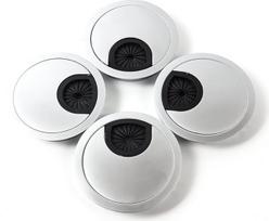 4 x 60 mm stalo stalo įvorės kabelių tvarkyklės PC kompiuterio nerūdijančio plieno kabelių skylių dangteliai
