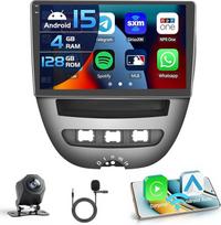 4+128G automobilinis radijas "Toyota Aygo/Peugeot 107/Citroen C1 2005-2014 Android 15" su 10 colių vidiniu ekranu, palaikantis "Wireless Carplay" ir "Android Car Mirror Link" radiją FM/RDS GPS WiFi SWC