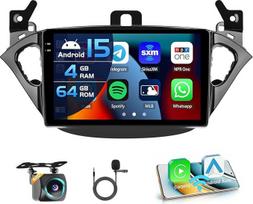 4+64G Android 15 automobilinis radijas Opel Corsa 2015-2019/Opel Adam 2013-2016 su 9 colių vidiniu ekranu Palaiko belaidį Carplay ir Android Car Mirror Link radiją FM/RDS GPS WiFi BT SWC