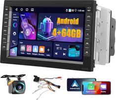 4+64G Android automobilinis radijas VW Golf 4 Polo Sharan Jetta MK4 T5 Multivan su belaidžiu Carplay ir Android Car, 7 colių IPS jutiklinio ekrano radijas su Bluetooth 5.0/GPS/atsukimo kamera/FM/WiFi/SWC