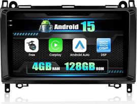 4G + 128G su GPS Carplay Android automobilinis belaidis, dvigubas DIN su 9 colių ekranu, RDS/FM/EQ Bluetooth + atbulinės eigos kamera