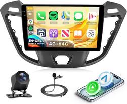 4G + 64G Rimoody Android automobilinis radijas Ford Transit Custom Tourneo 2013-2018 9 colių HD automobilinis radijas su belaidžiu Carplay Android Car GPS Mirror Link Bluetooth FM/RDS/EQ vairo valdymas atbuline eiga