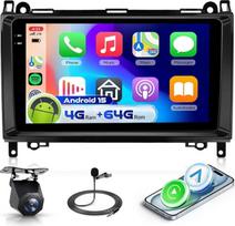 4G 64G VECHTEL 9" Bluetooth-Autoradio für Mercedes-Benz B200 2008-2011 B-Klasse W169 W245 Viano Vito W639 Sprinter W906 Carplay Android Auto,EQ,WiFi GPS,RDS/FM Radio 2 Din mit AHD Rückfahrkamera