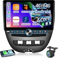 4G+64G automobilinis radijas "Toyota Aygo/Peugeot 107/Citroën C1 2004-2014", 10 colių "Android" jutiklinis ekranas, 32 kanalų ekvalaizeris, "CarPlay", "Android Car", nuotolinio valdymo pultas, "Bluetooth 5.0" ir "WiFi