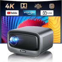 4K projektorius, suderinamas su "Netflix" ir "Dolby Audio" | "iSinbox" išmanusis projektorius 1500 ANSI, HDR10+, automatinis fokusavimas, atsparus dulkėms, 6D keystone, "WiFi 6" ir "Bluetooth" | Namų ir lauko kinas