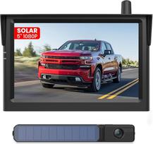 5 colių saulės atbulinės eigos kameros belaidis rinkinys, 3 min. "pasidaryk pats" montavimas, HD1080P monitorius palaiko 2 kanalus, IP69K vandeniui atsparus automobilis, visureigis, furgonas, namelis ant ratų Foxpark