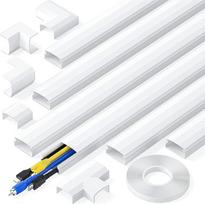 6 x L400 mm lipnus kabelių kanalas Baltas PVC kabelių kanalas TV kabelių dangtis, skirtas kompiuterių kabeliams paslėpti namuose arba biure - plotis 30 mm, aukštis 17 mm