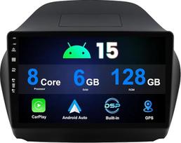 6G + 128G Android 15 Autoradio Für Hyundai Tucson/IX35(2010-2015) Kabelloses Carplay Android Auto 10 Zoll IPS Car Stereo DSP Mirror Link BT WiFi GPS FM/RDS SWC Rückfahrkamera+Mic