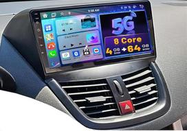 8 branduolių 4+64GB "Android" automobilinis radijo imtuvas "Peugeot 207 2006-2015", "Hikity" 9 colių jutiklinio ekrano automobilinis radijo imtuvas su ekranu, GPS GPS Android automobilis, WiFi, FM RDS, galinio vaizdo kamera