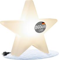 8 sezonų dizaino LED kalėdinė žvaigždė su E27 lizdu Šviečiančios žvaigždės skersmuo 60 cm (balta) Šviečianti žvaigždė, skirta naudoti patalpose ir lauke, su šiltos baltos spalvos lemputėmis, kalėdinė dekoracija - patvari