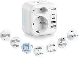 A/B/D/G/I/L/M tipo universalus kelionių kištukas su 2 USB C jungtimis, tarptautinis kištukinis lizdas, skirtas Jungtinei Karalystei, Airijai, JAV, Kanadai, Japonijai, Pietų Afrikai, Maldyvams, Šri Lankai, Tanzanijai, Zanzibai, Namibijai