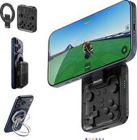 abxylute M4 Snap-On Mobile Gaming Controller für Android & iPhone, lengvesnis, tvirtesnis, patogesnis rankinis žaidimų valdiklis, Retro-Emulator-Gamepad im Taschenformat mit Ständer, Dual-Joystick-Turbo, Magnet (juodas)