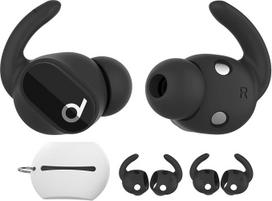 AHASTYLE Ausų pagalvėlės "Beats Studio Buds" silikoninės 3 poros ausų kabliukų Neslystantys ausinių dangteliai netelpa į įkrovimo dėklą: Suderinama su "Beats Studio Buds 2021" (juoda)
