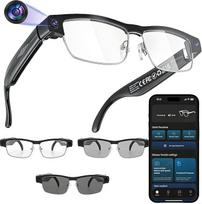 AI brille mit kamera Blaulichtfilter, 1200P HD-Auflösung Bluetooth Smart Glasses Sprachübersetzung ki Brille mit Kamera Videoaufnahme Musikwiedergabe AI Intelligente Erkennung fur Arbeiten Reisen