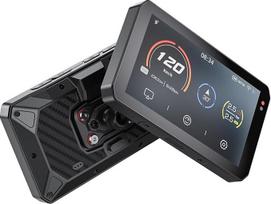 AIO-5Play Motociklų "Carplay" "Android" automobilio GPS navigacijos sistema, 5 colių IPS LCD 60FPS, 5G Wi-Fi BT, IP68 atspari vandeniui, palaiko "Siri" "Google" asistentą, skirta programėlė
