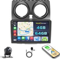 Android 15 4+64GB Autoradio für Nissan Qashqai J10 2006-2016 mit 9 Zoll Incell Touchscreen, Autoradio 2DIN mit Wireless Carplay Android Auto, FM/RDS Radio BT GPS WiFi Rückfahrkamera + MIC