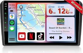 Android Autoradio mit Navi Bildschirm Wireless Carplay Android Auto für Audi A3 S3 RS3 2003-2012, 9 Zoll Android 14 8-Core 6GB+128GB Audi A3 Radio mit Lenkradsteuerung Bluetooth RDS FM GPS WiFi EQ
