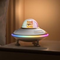 Astronautas "Bluetooth" garsiakalbis su RGB LED žibintais palaiko AUX/TF kortelę/U-Disk muzikinę naktinę šviesą Vaikams Cool Stuff namams, žaidimų kambario dekorui Belaidis garsiakalbis Dovanos vyrams, berniukams, jam, vaikinui, paaugliams (sidabrinis)
