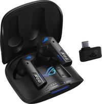 ASUS ROG Cetra True Wireless SpeedNova Black RGB In-Ear žaidimų ausinės (ROG SpeedNova belaidė technologija, dirbtinio intelekto mikrofonas, triukšmo slopinimas (ANC), 46 valandų baterijos veikimo laikas, belaidis įkrovimas, juodos spalvos)