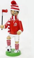 Aukštos kokybės rūkyklės modelis "Futbolininkas" Raudona / balta Dydis apie 20 cm