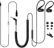 Ausinės televizoriui su ilgu kabeliu, 4,8 m ilgio prailginimo kabelio ausinės, suderinamos su kompiuteriais, 3,5 mm garso lizdas, metalinis stereofoninis ausinių kabelis su žemais dažniais (juodas)