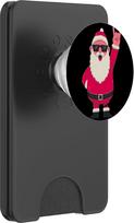 Aušintuvas Weihnachtsmann Rock On Juokingas žiemos simbolis Grafinis Clausas PopSockets PopWallet für MagSafe