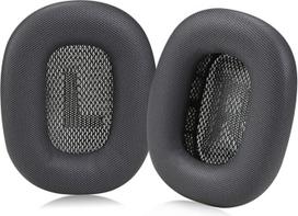 Ausų pagalvėlės "Apple AirPods Max", pakaitinės odinės ausų pagalvėlės, atsparios prakaitui, su magnetu, baltyminės odos ir atminties putų (juodos spalvos)