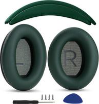 Ausų pagalvėlės ir galvos juosta, tinkančios "Bose QuietComfort 45 QC45 35 QC35, QC35 ii Over-Ear" ausinėms, lengvai surenkamos "pasidaryk pats", baltyminės odos dalys (žalias rinkinys)